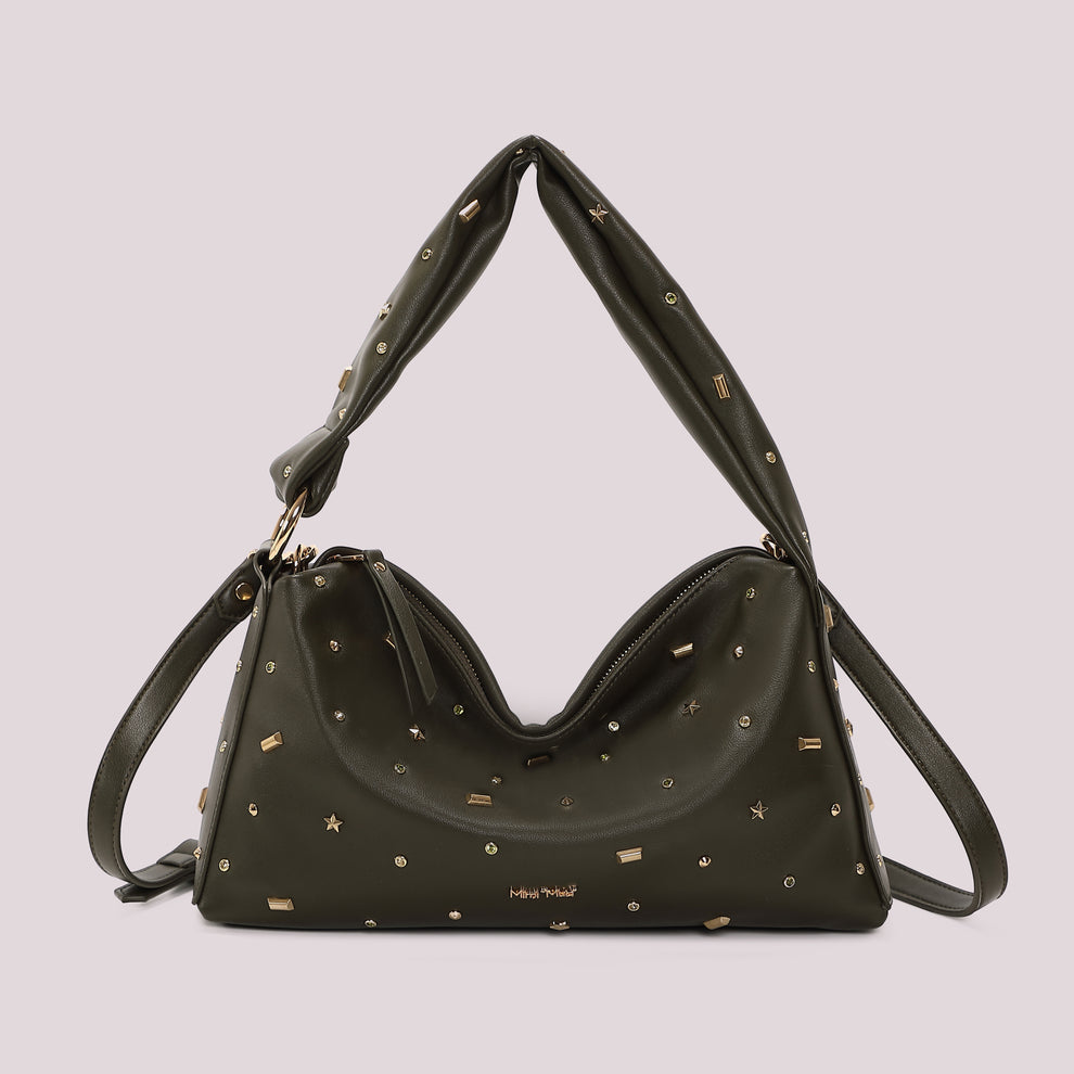 BORSA A BRACCIO CON APPLICAZIONI COLORATE MIMI-MUA