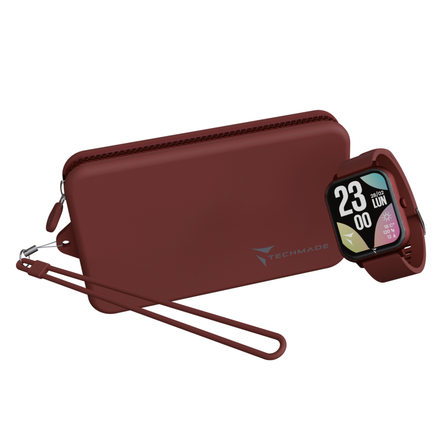 Smartwatch Glow con pochette abbinata - colore Bordeaux