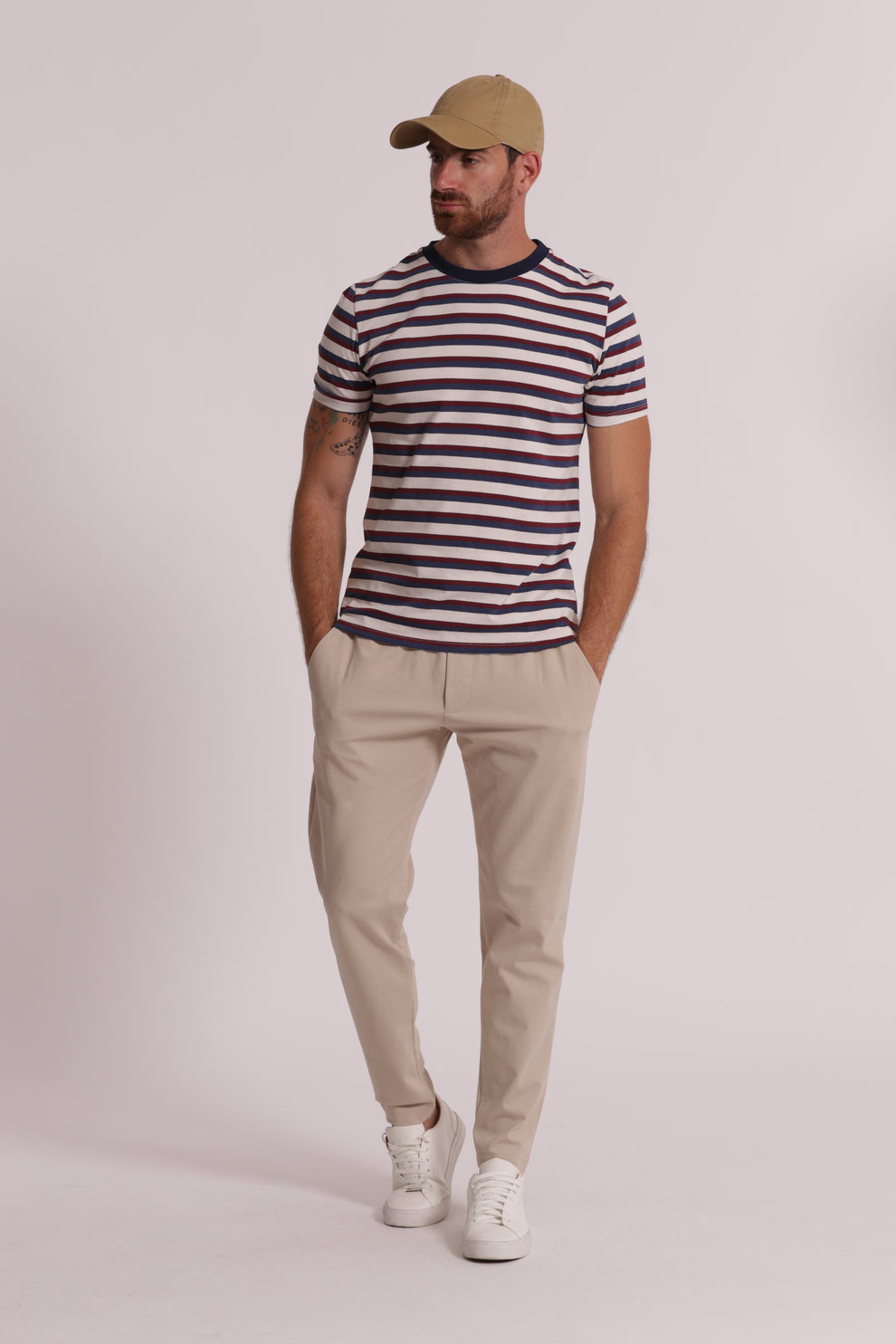 T-SHIRT GIROCOLLO CON RIGHE 7x8