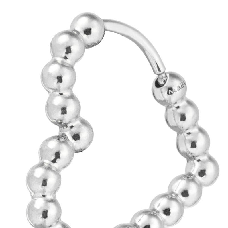 Orecchino cuore 1,8 cm trama con sfere Marlù