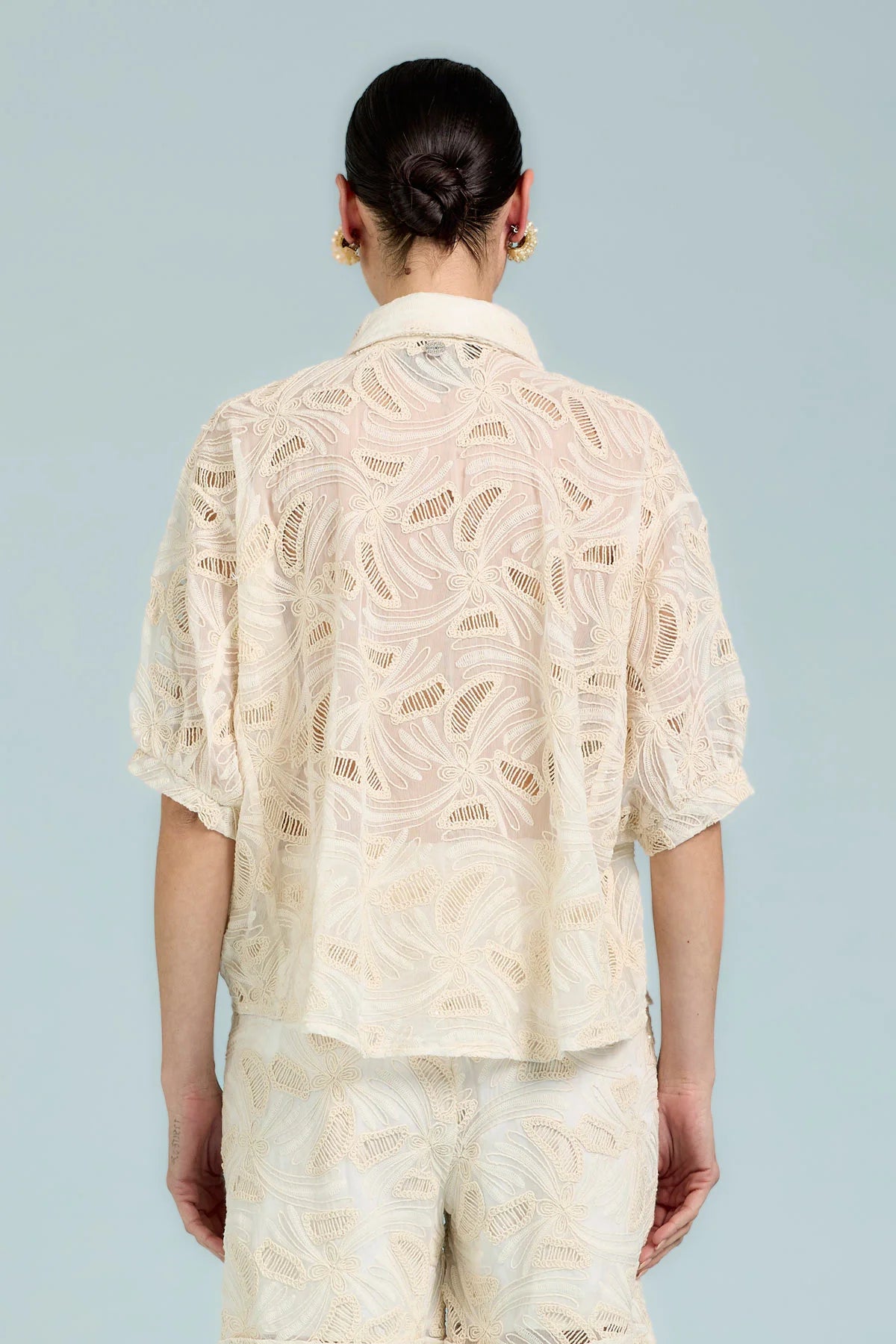 CAMICIA CON RICAMO ALL OVER E MICRO PAILLETTES TAKE TWO