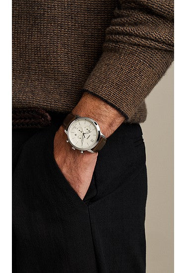 Cronografo Neutra 44 mm con cinturino in pelle marrone Fossil