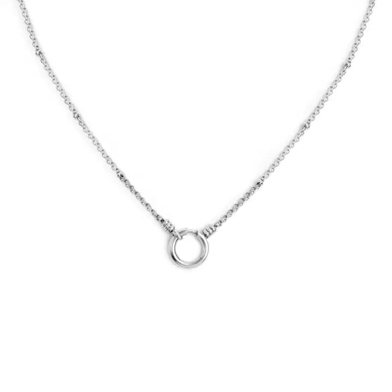 Collana catena mesh con sfere al centro moschettone ad anello Marlù