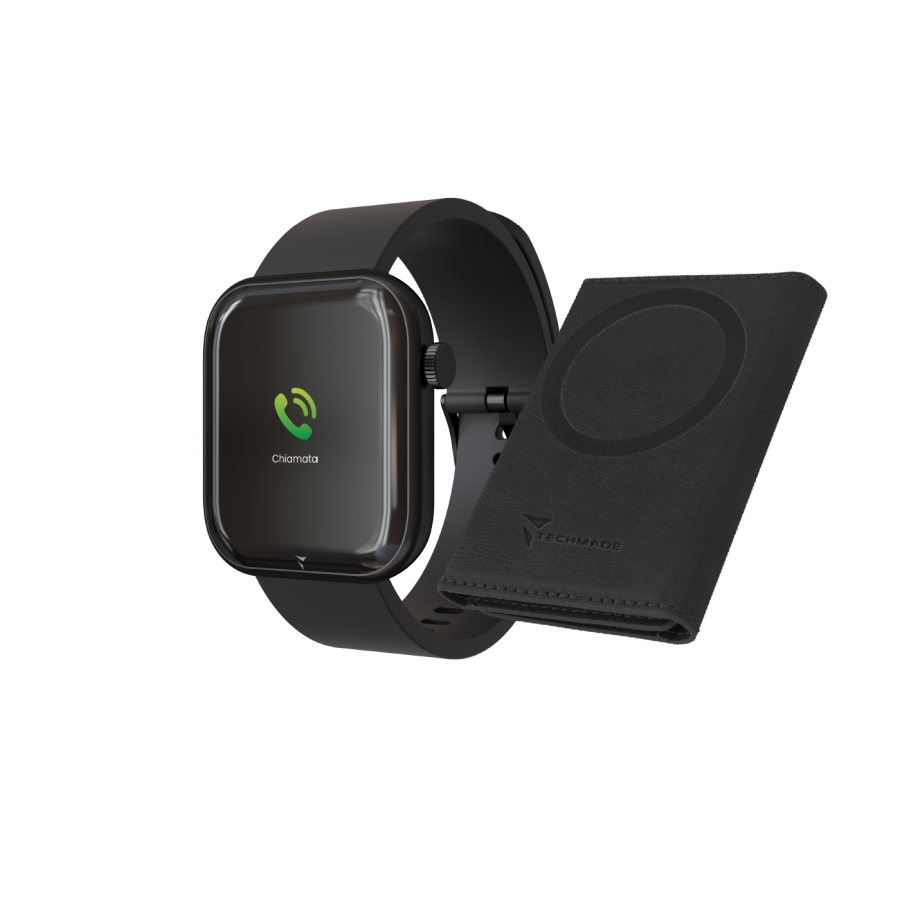 Smartwatch Glam con Intelligenza Artificiale - Bundle Pack - Cassa Black / Portafogli Black