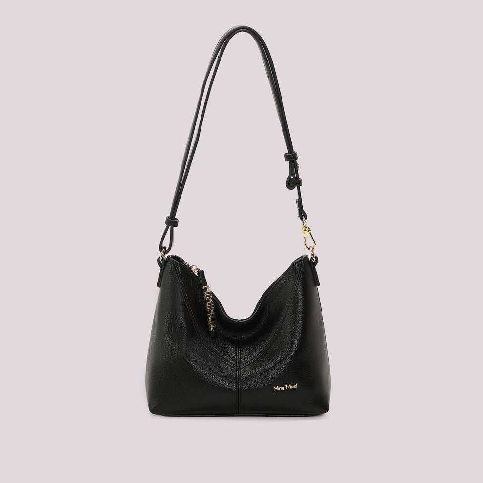 BORSA A TRACOLLA CON LETTERE MIMI MUA SULLA ZIP Mimi-Mua