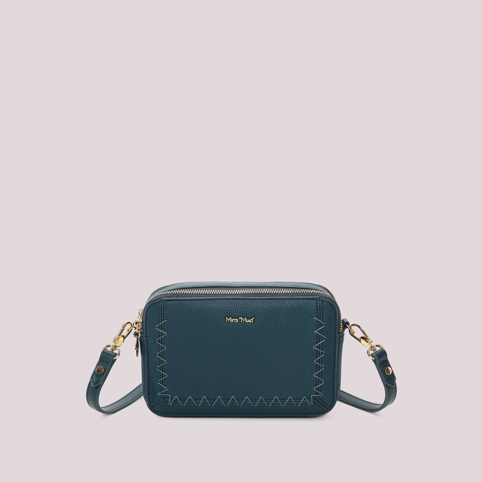 BORSA A TRACOLLA CON CUCITURE A VISTA MIMI-MUA