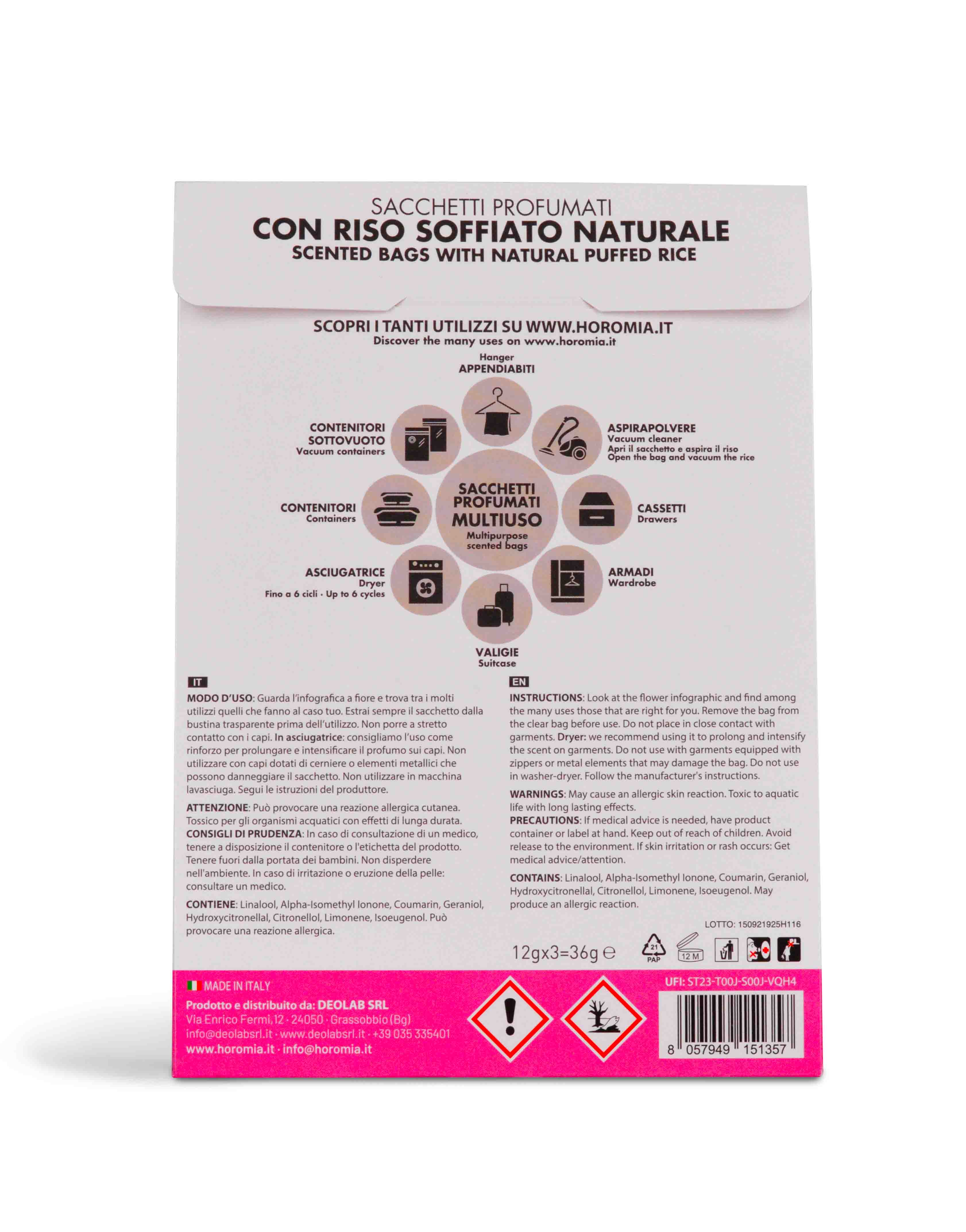 Sacchetti Profumati Multiuso Soffice Talco