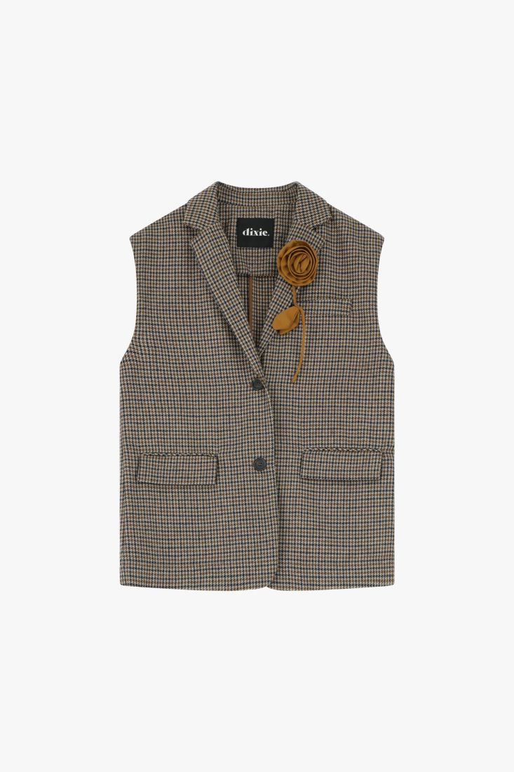 Gilet con cintura e spilla casuale inclusa Dixie
