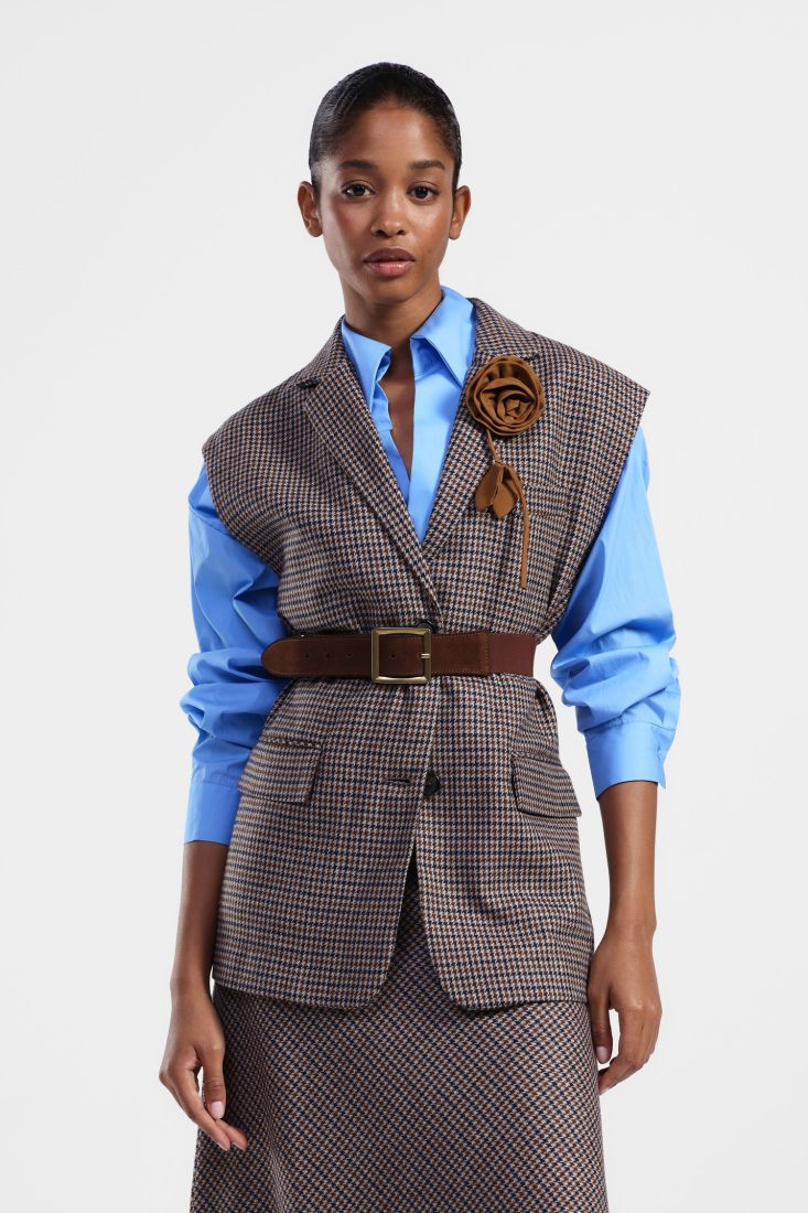 Gilet con cintura e spilla casuale inclusa Dixie