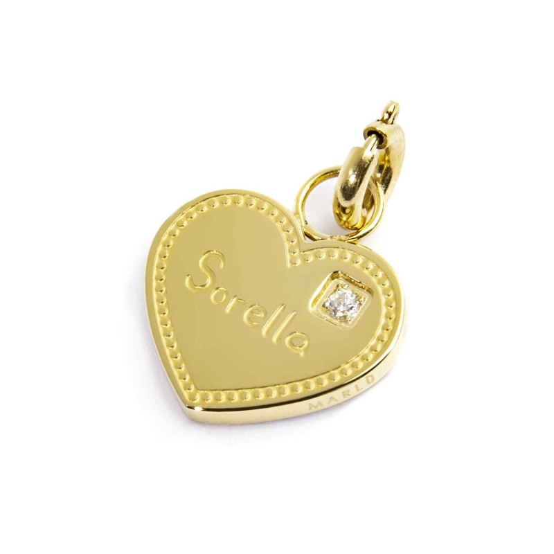 Charm cuore sorella con zircone MARLU'