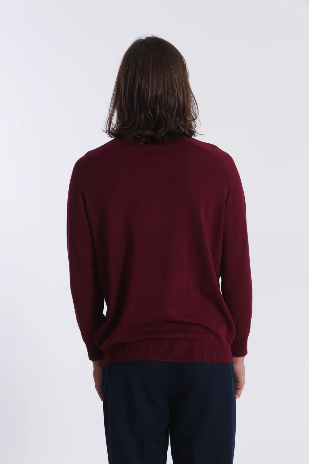 PULLOVER IN MAGLIA A MEZZO COLLO IN TINTA UNITA 7x8