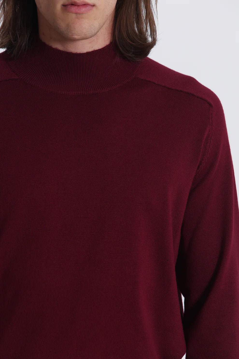 PULLOVER IN MAGLIA A MEZZO COLLO IN TINTA UNITA 7x8