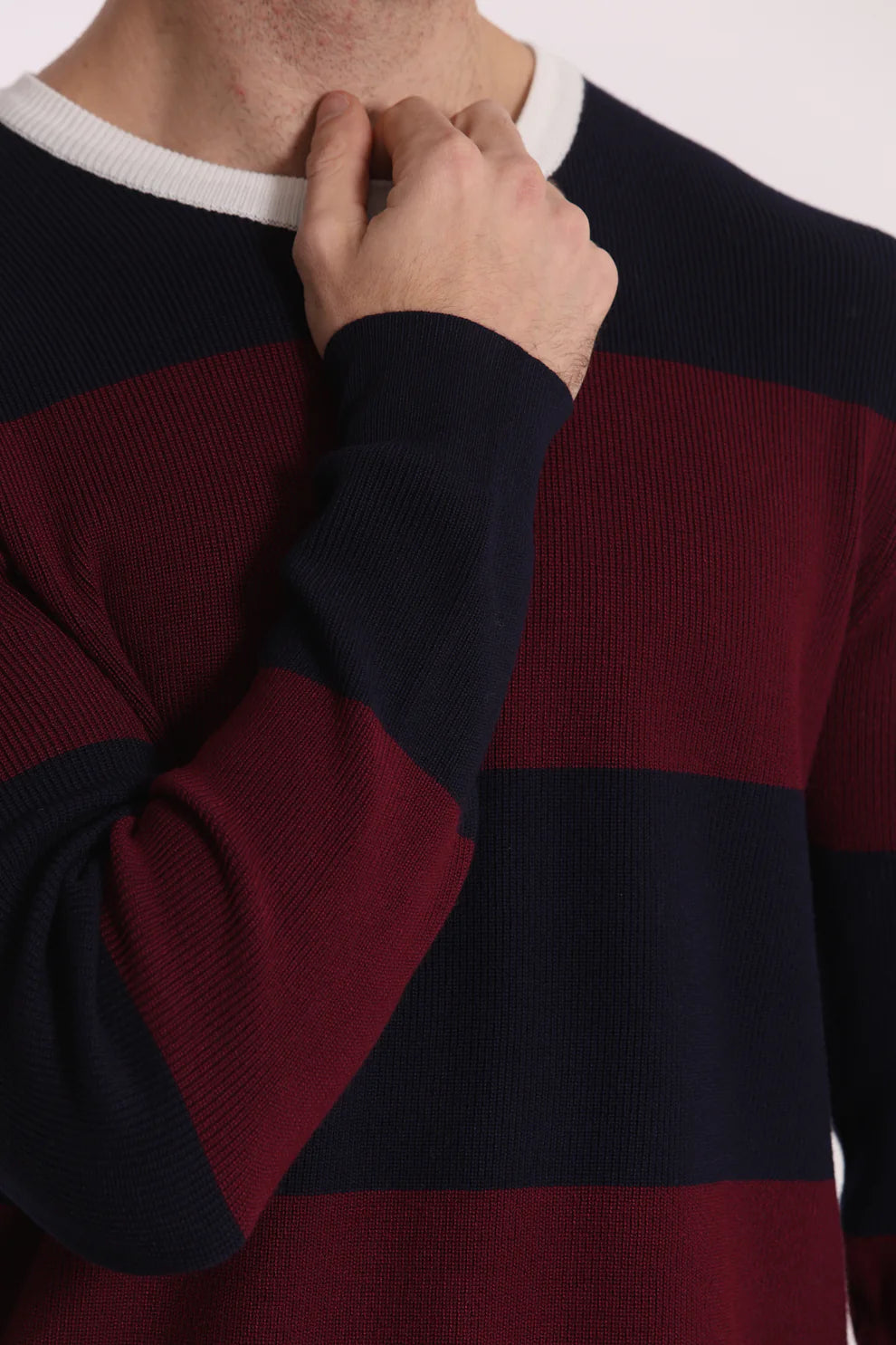 MAGLIA GIROCOLLO A RIGHE 7x8