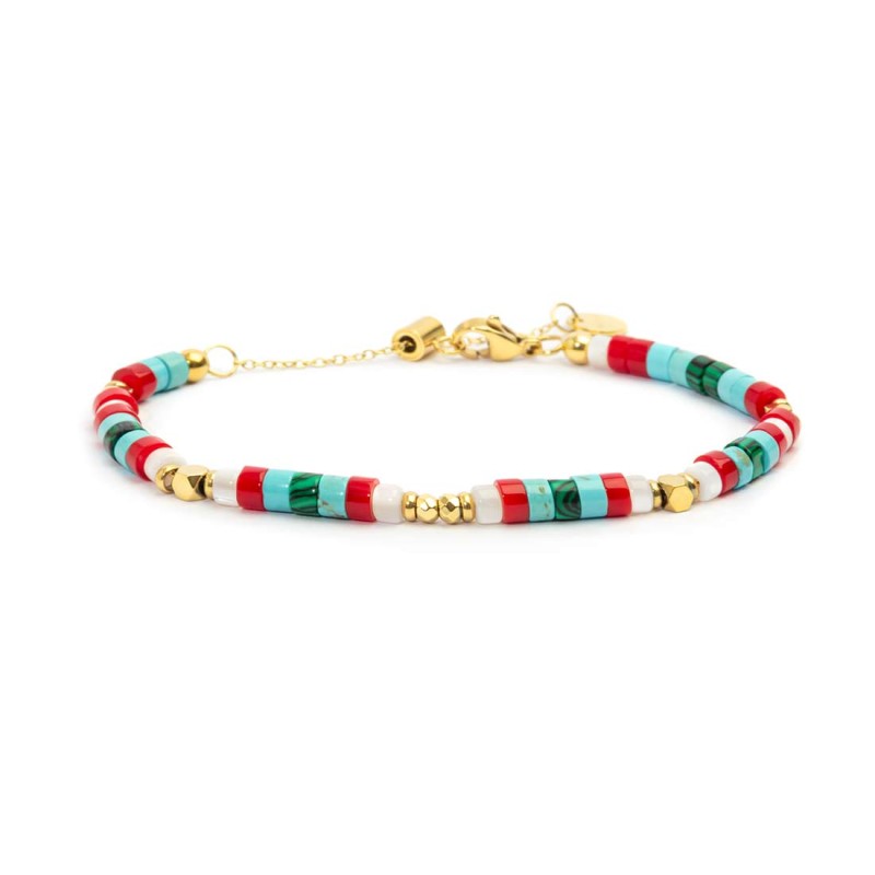 Bracciale con pietre a rondelle multicolor MARLU'