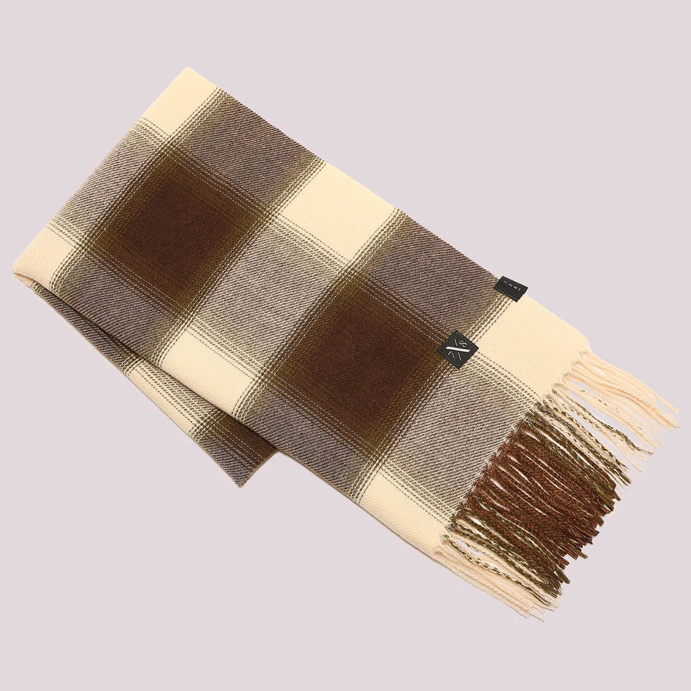 SCIARPA CON MOTIVO TARTAN E FRANGE 7X8