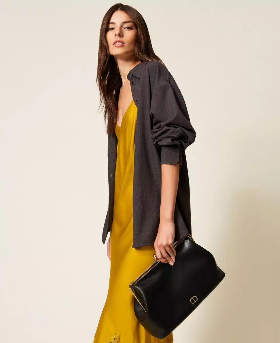 Borsa a tracolla a clutch con Oval T Twinset