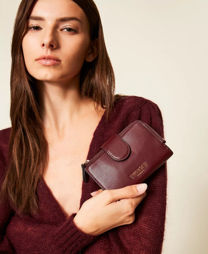 Portafoglio medio con logo e cinturino TWINSET