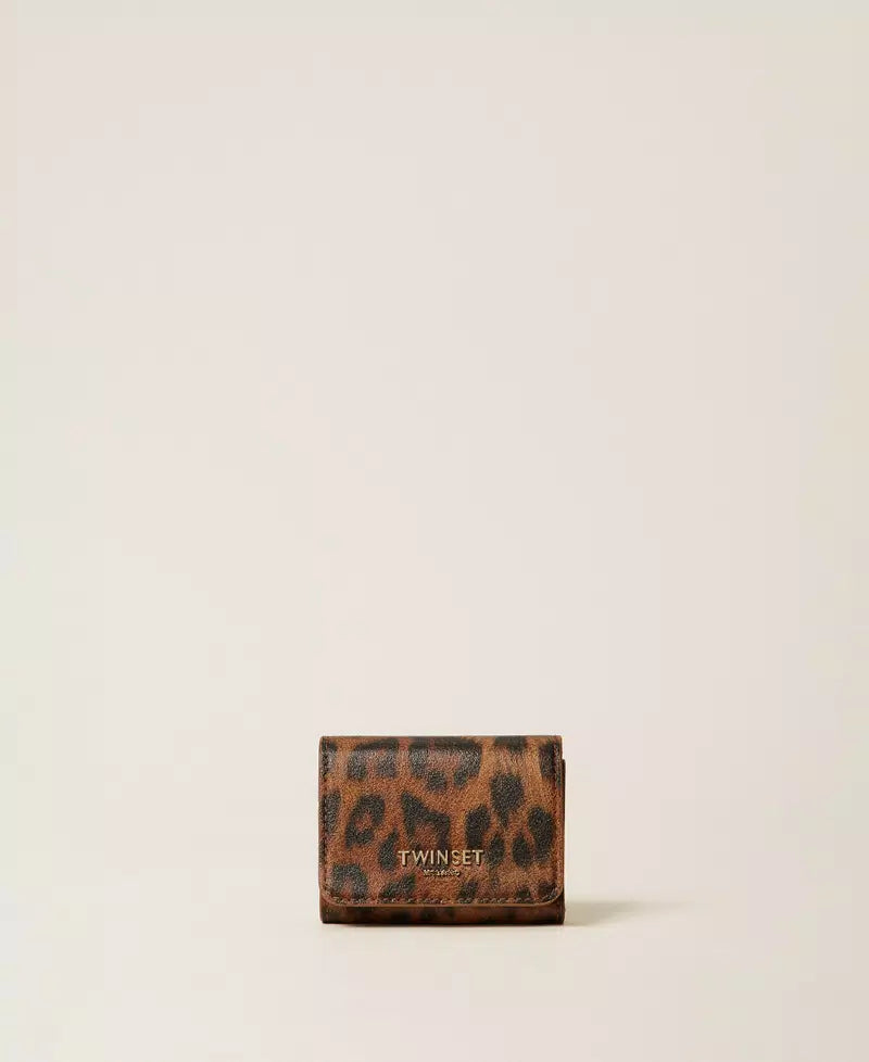 Portafoglio piccolo animalier con patta TWINSET