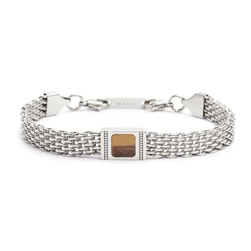 Bracciale con pietra centrale catena mesh MARLU'