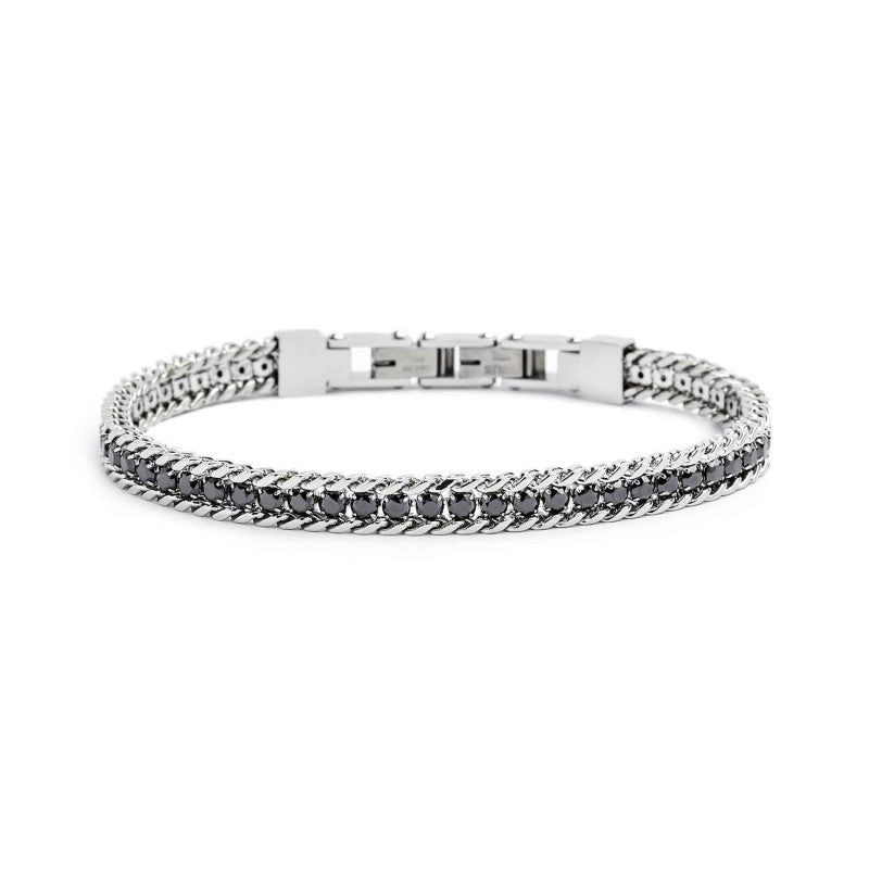 Bracciale tennis 3mm con catena grumetta MARLU'