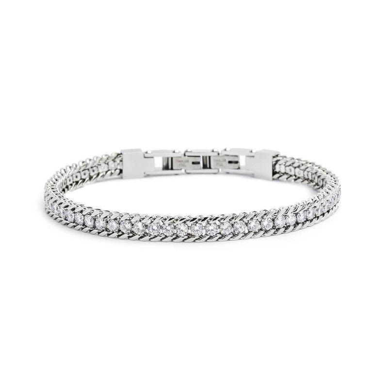 Bracciale tennis 3mm con catena grumetta MARLU'