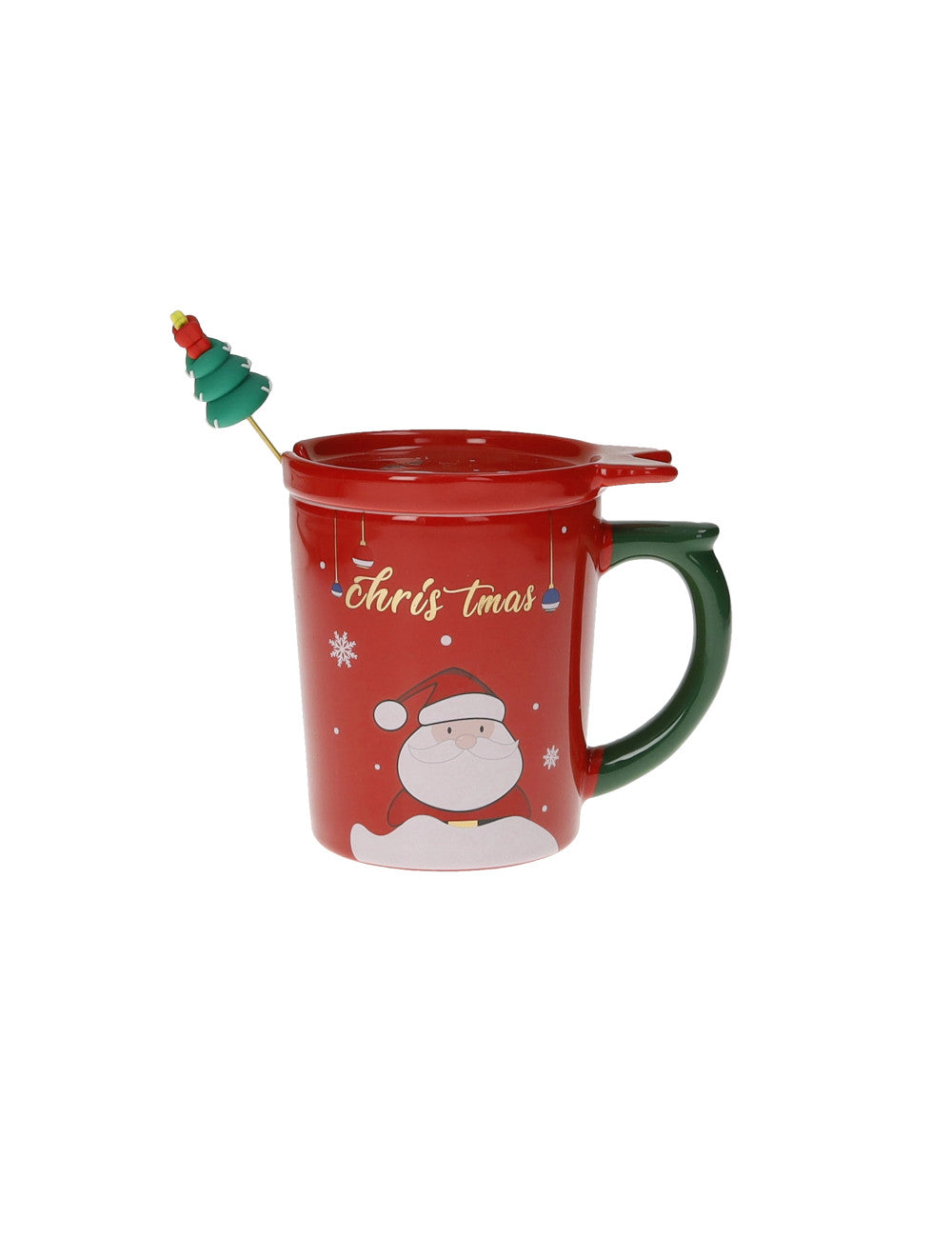 MUG CON TAPPO E CUCCHIAINO SANTA CLAUS