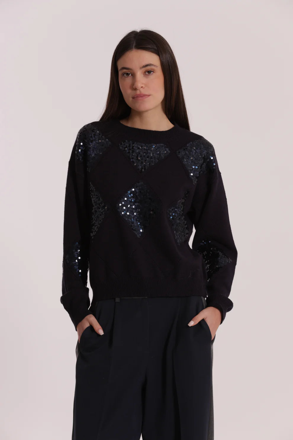 MAGLIA CON ROMBI E PAILLETES MIMI-MUA