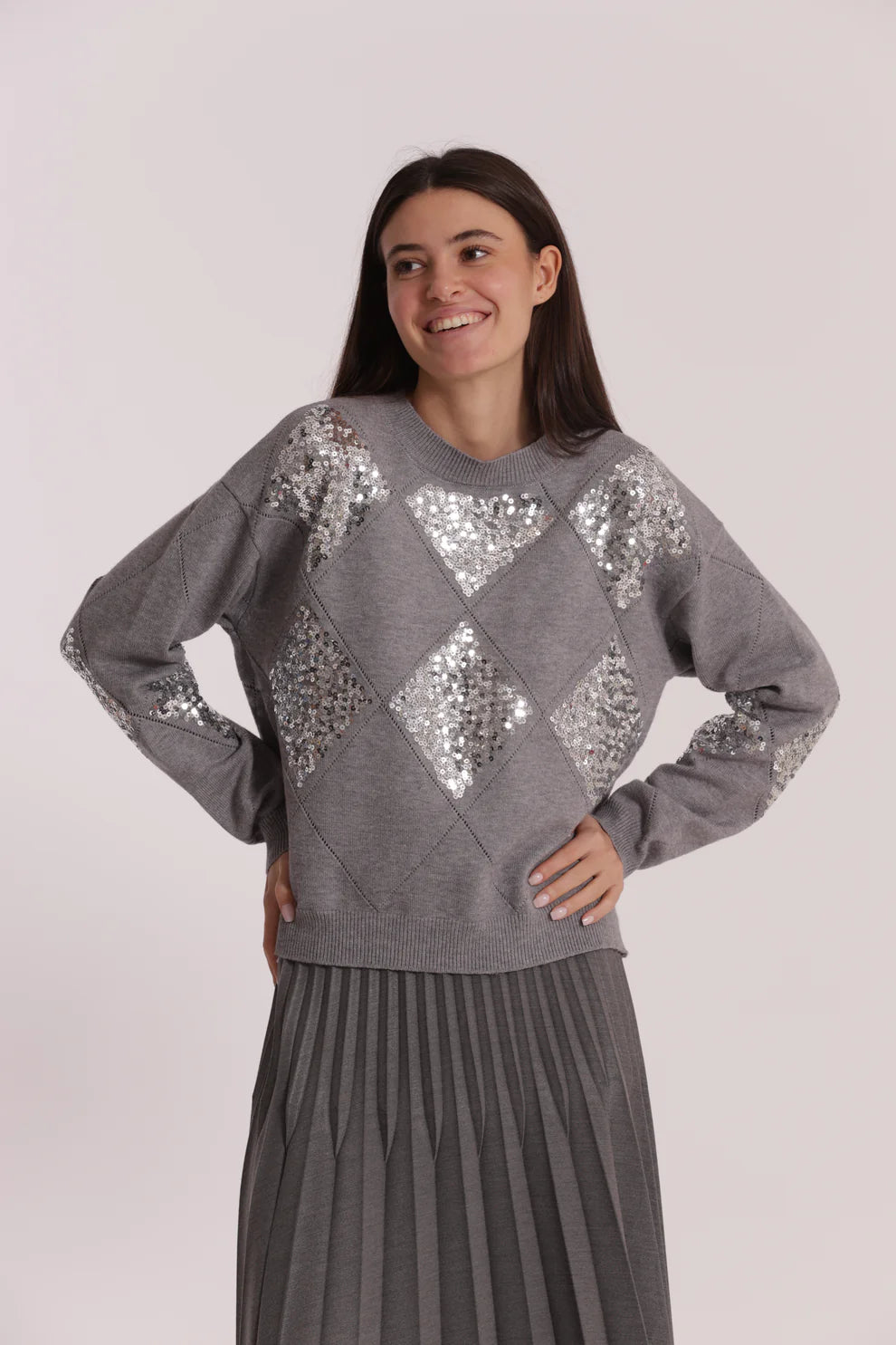 MAGLIA CON ROMBI E PAILLETES MIMI-MUA