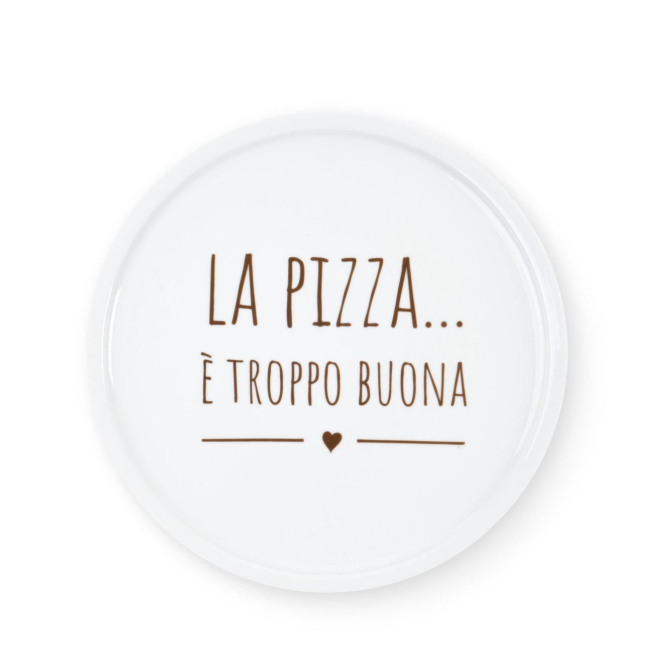 Piatto pizza in porcellana con scatola “la pizza… è troppo buona” – Nuvole di Stoffa