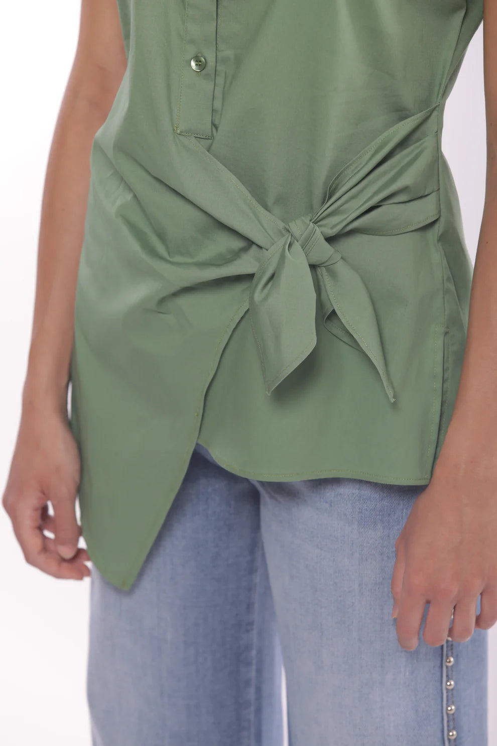 CAMICIA IN COTONE CON NODO LATERALE MIMI-MUA