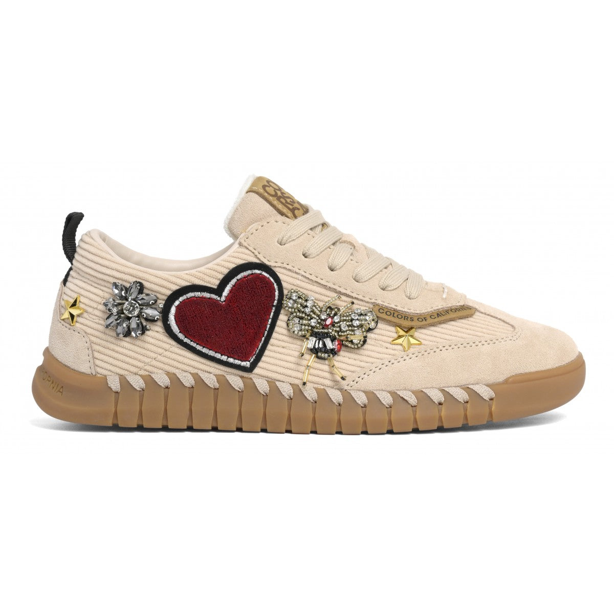 Sneaker in velluto a costine e patch COLORS OF CALIFORNIA