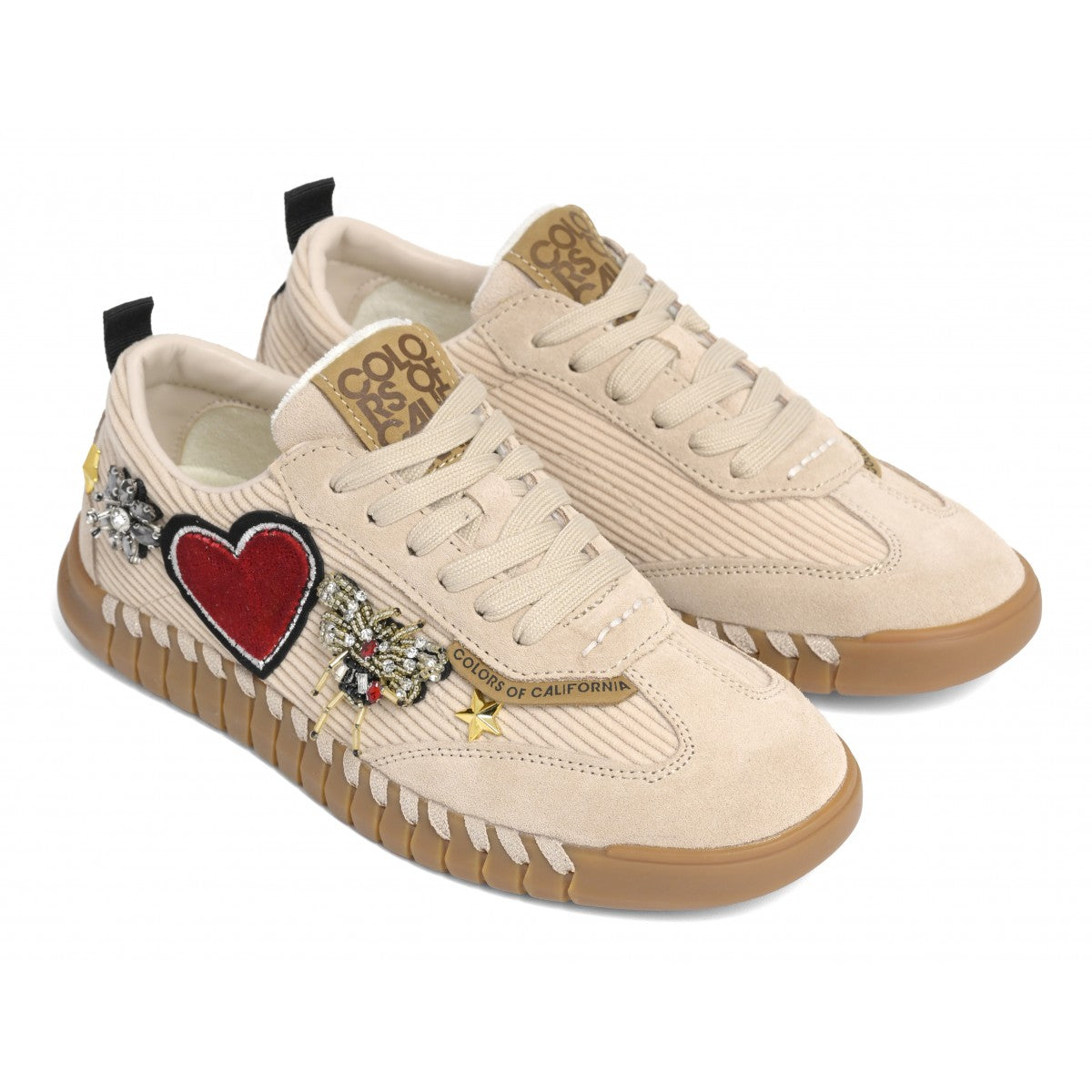 Sneaker in velluto a costine e patch COLORS OF CALIFORNIA