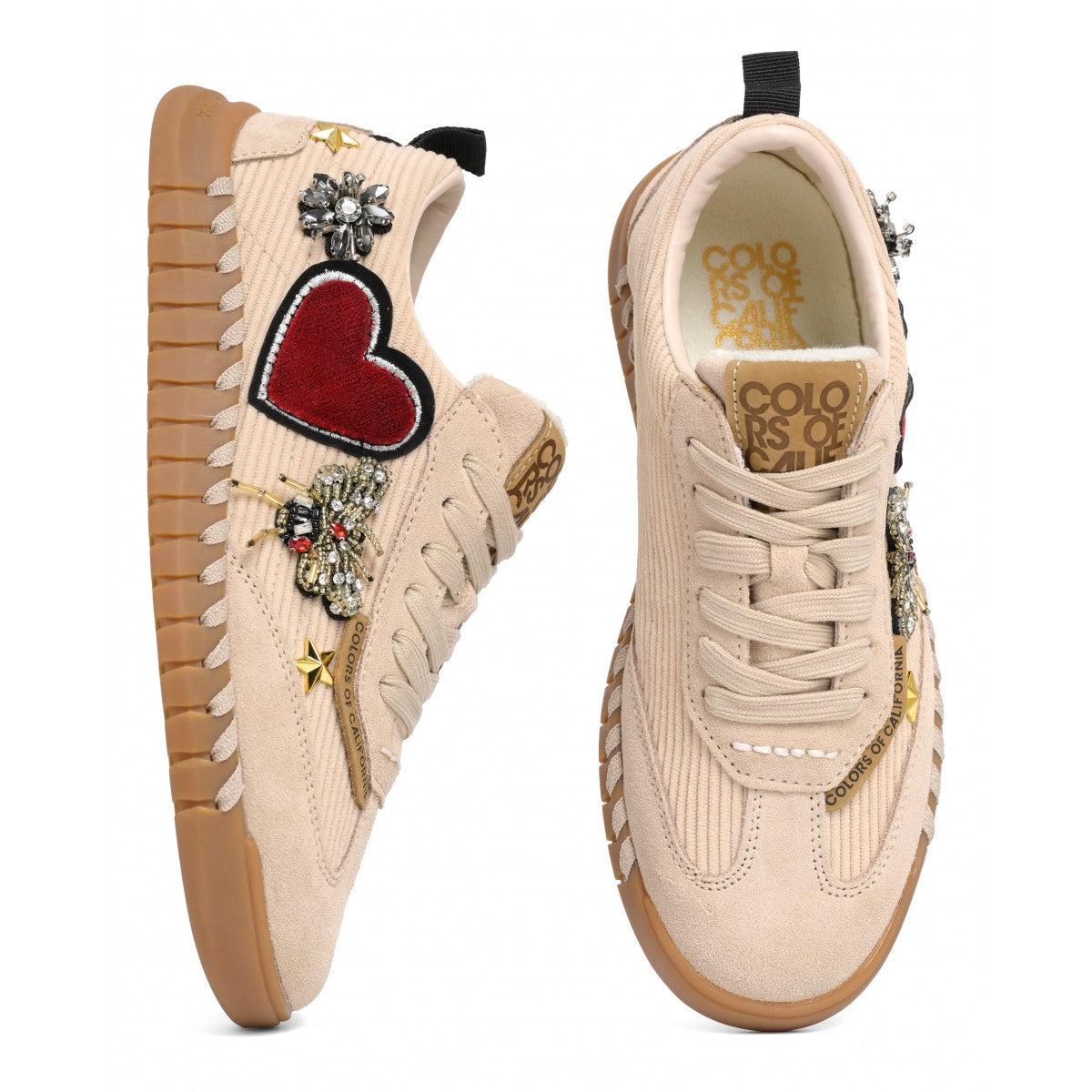 Sneaker in velluto a costine e patch COLORS OF CALIFORNIA