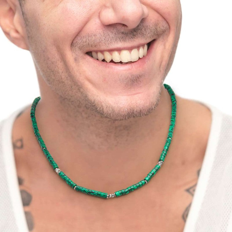 Collana con pietre a rondelle verde MARLU'