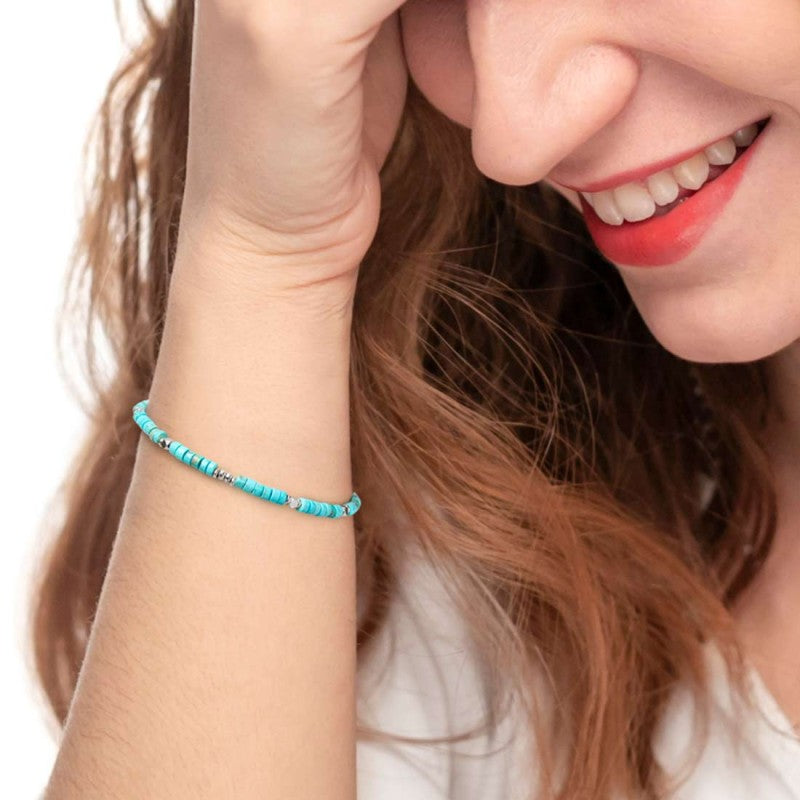 Bracciale con pietre a rondelle turchese MARLU'