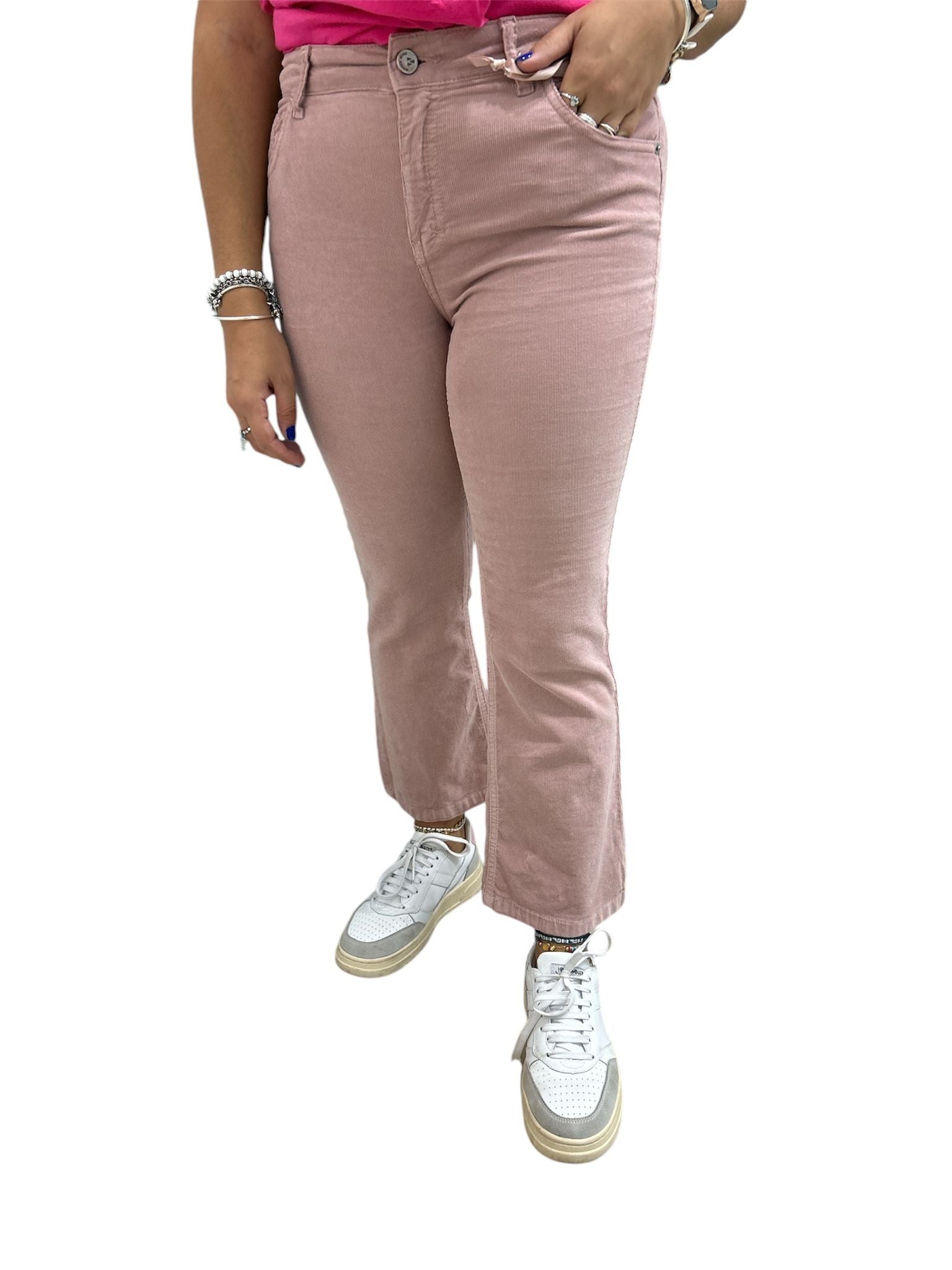 PANTALONE IN VELLUTO WHITE WISE