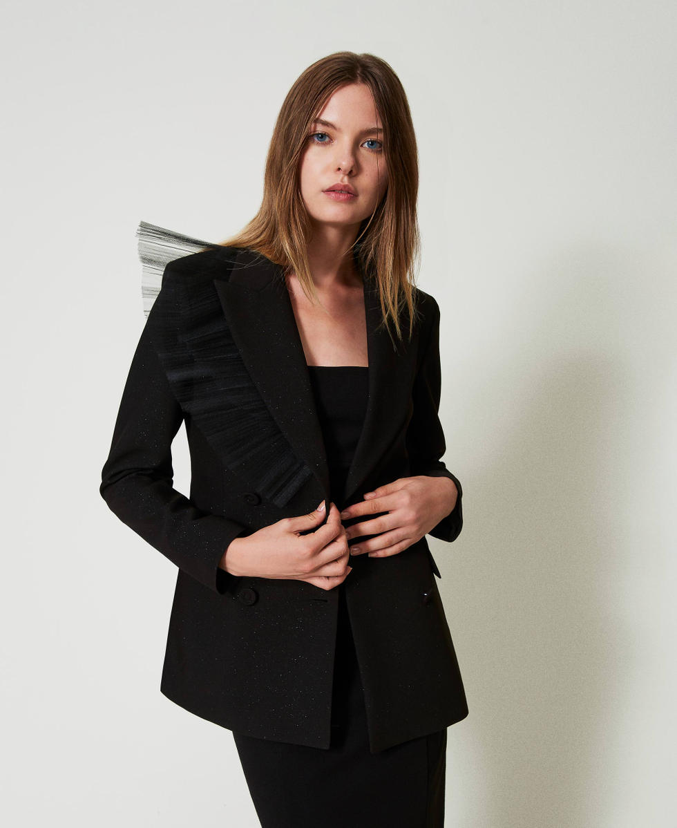 Giacca blazer con volant in tulle TWINSET