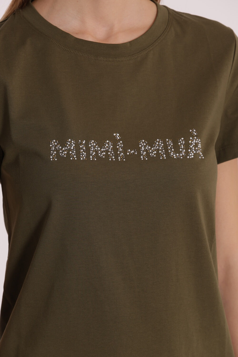 T-SHIRT CON LOGO STRASS MIMI-MUA