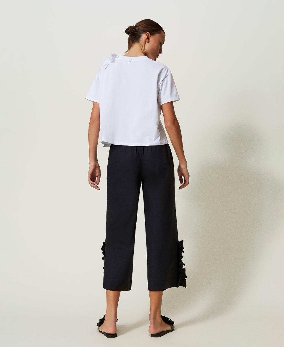 Pantaloni cropped con volant TWINSET