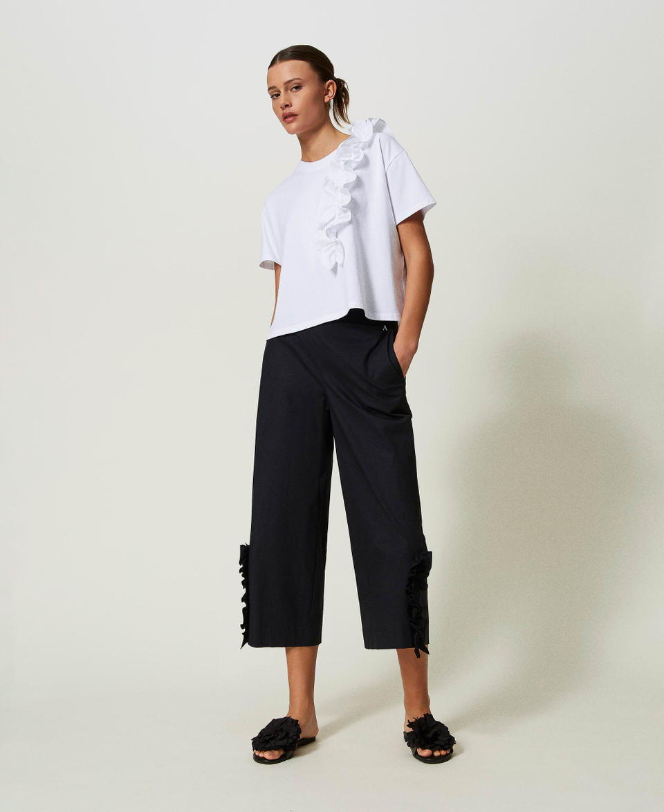 Pantaloni cropped con volant TWINSET