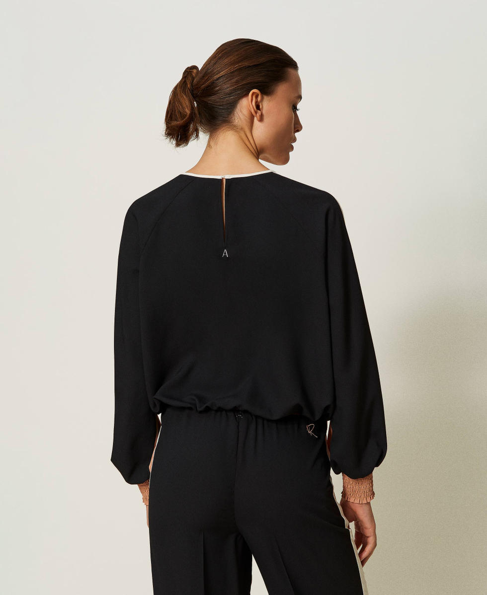 Blusa in crêpe de Chine con poliestere riciclato TWINSET