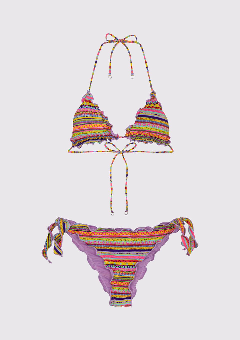 BIKINI TRIANGOLO FROU FROU E SLIP NODI REGOLABILE SEASHELL MEFUI