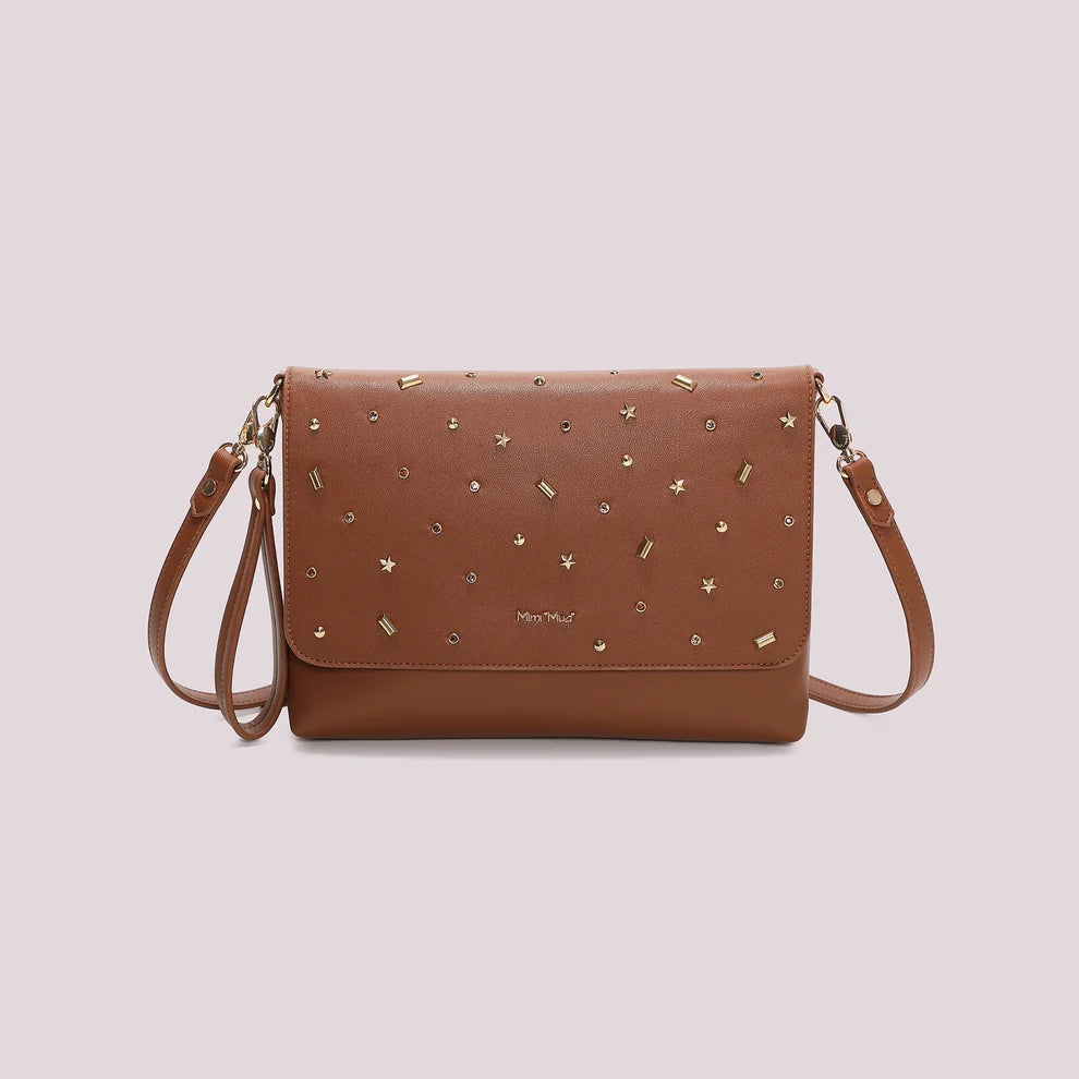 BORSA A BUSTA CON APPLICAZIONI COLORATE MIMI-MUA