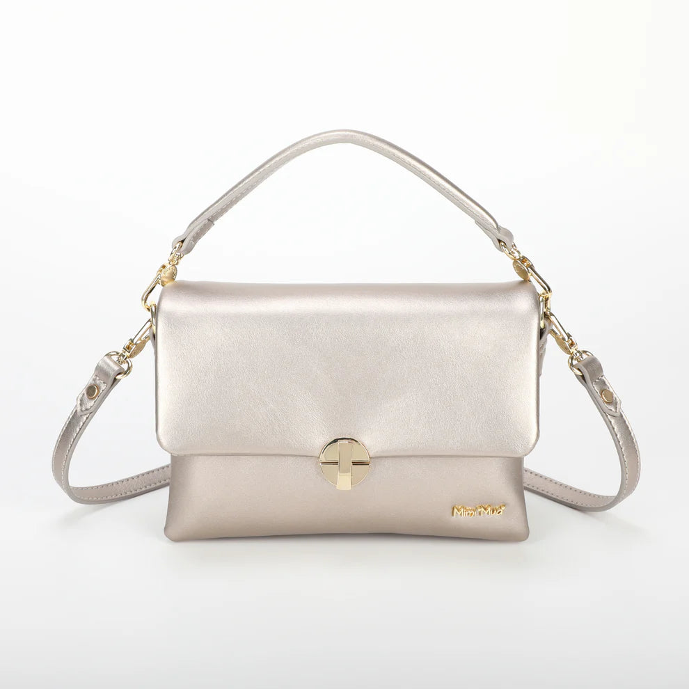 BORSA A TRACOLLA CON CHIUSURA TONDA ORO MIMI-MUA