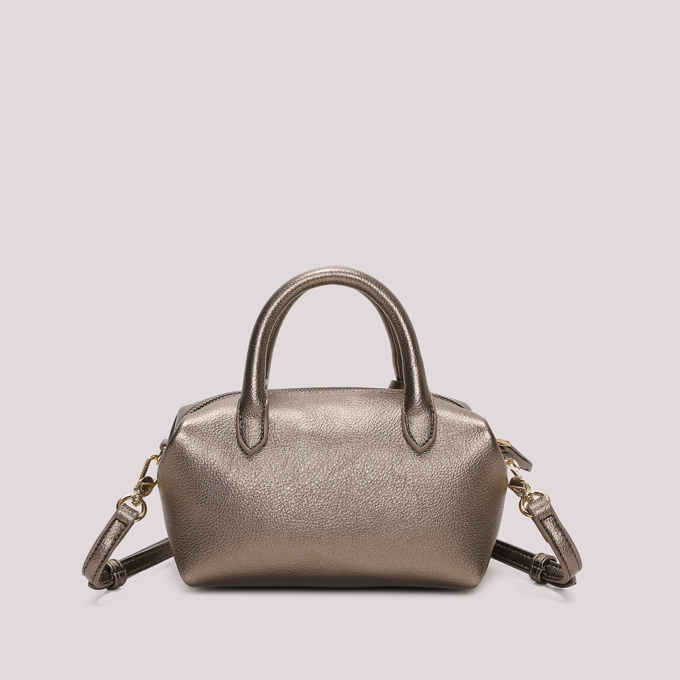 BORSA A BAULETTO PICCOLA CON TARGHETTA LOGATA MIMI-MUA