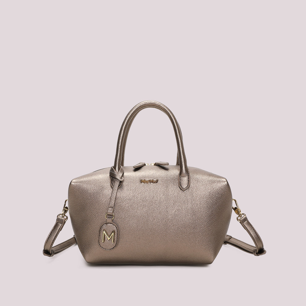 BORSA A BAULETTO MEDIA CON TARGHETTA LOGATA MIMI-MUA