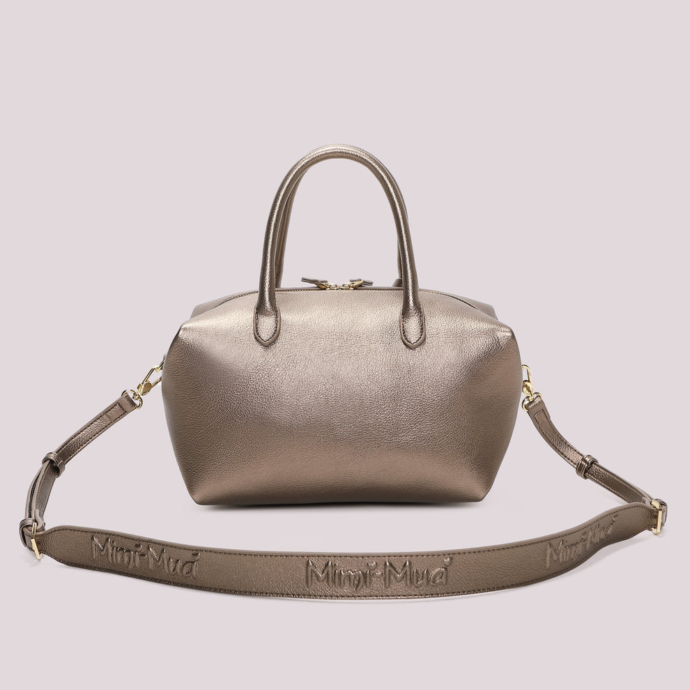 BORSA A BAULETTO MEDIA CON TARGHETTA LOGATA MIMI-MUA