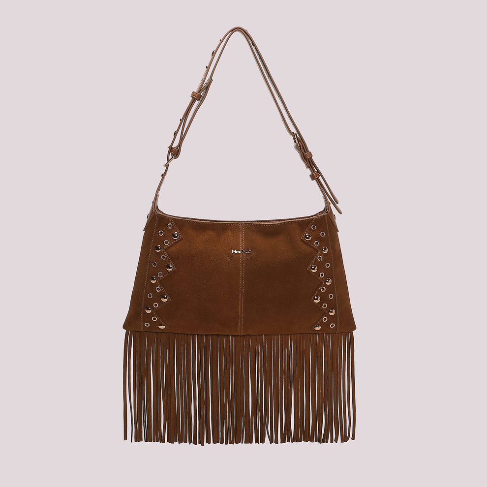 BORSA A TRACOLLA CON FRANGE E BORCHIE MIMI-MUA