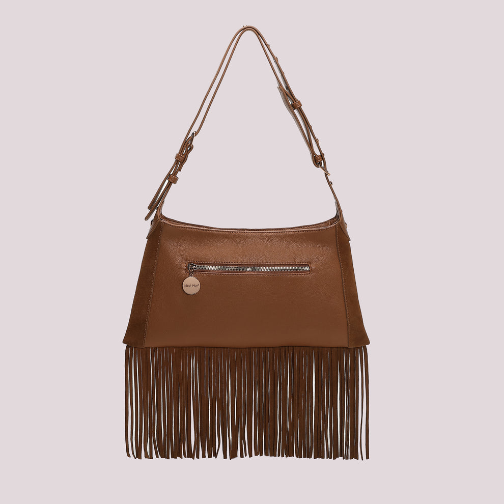 BORSA A TRACOLLA CON FRANGE E BORCHIE MIMI-MUA