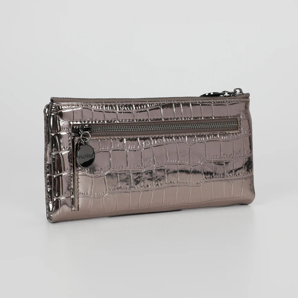 PORTAFOGLIO GRANDE IN PELLE METALLIZZATO MIMI-MUA